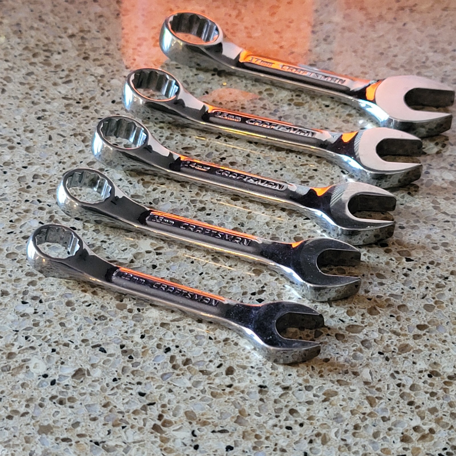 Lot of 5 Craftsman Pro. VV Stubby Combo Wrench 12mm 13mm 14mm 15mm 17mm READ ME!