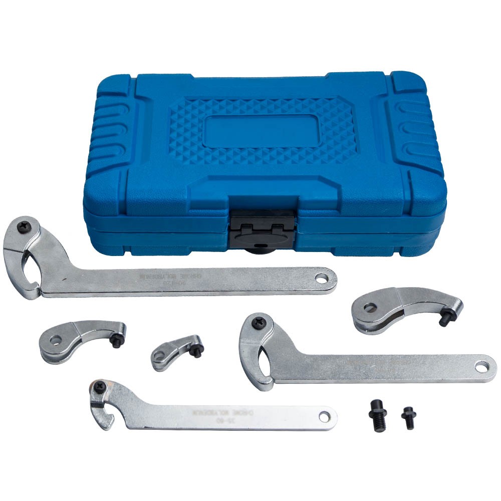 Adjustable Hook & Pin Spanner Wrench Tool Set Locking Nut Wrench 35-120mm New