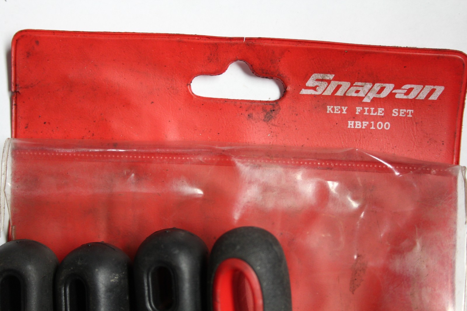 SNAP-ON TOOLS 4 pc RED/BLACK Grip Handle Miniature Key File Set