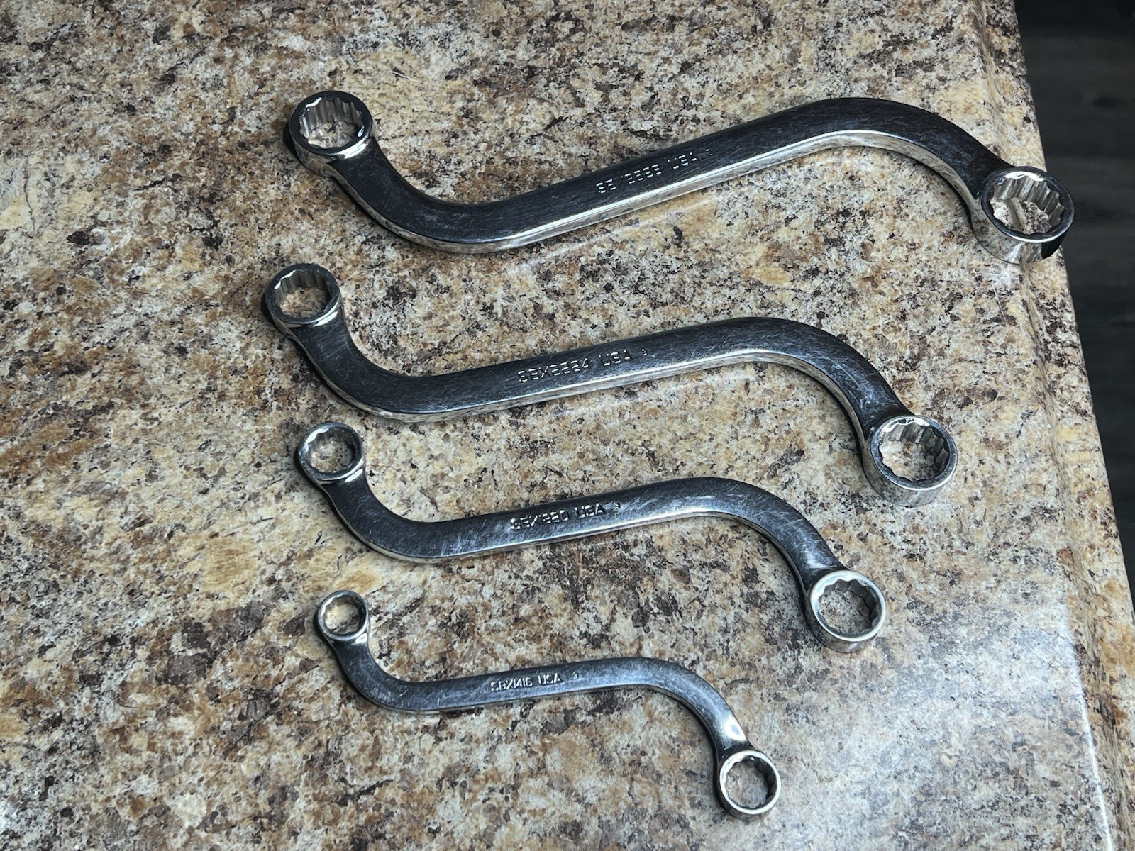 Snap On Tools SBX605 4 Pc 12 Point SAE S-Shaped Obstruction Box Wrench Set