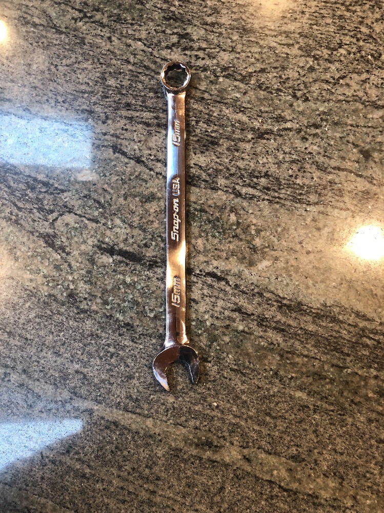 Snap On soexm15 15mm metric flank drive plus open end combination wrench