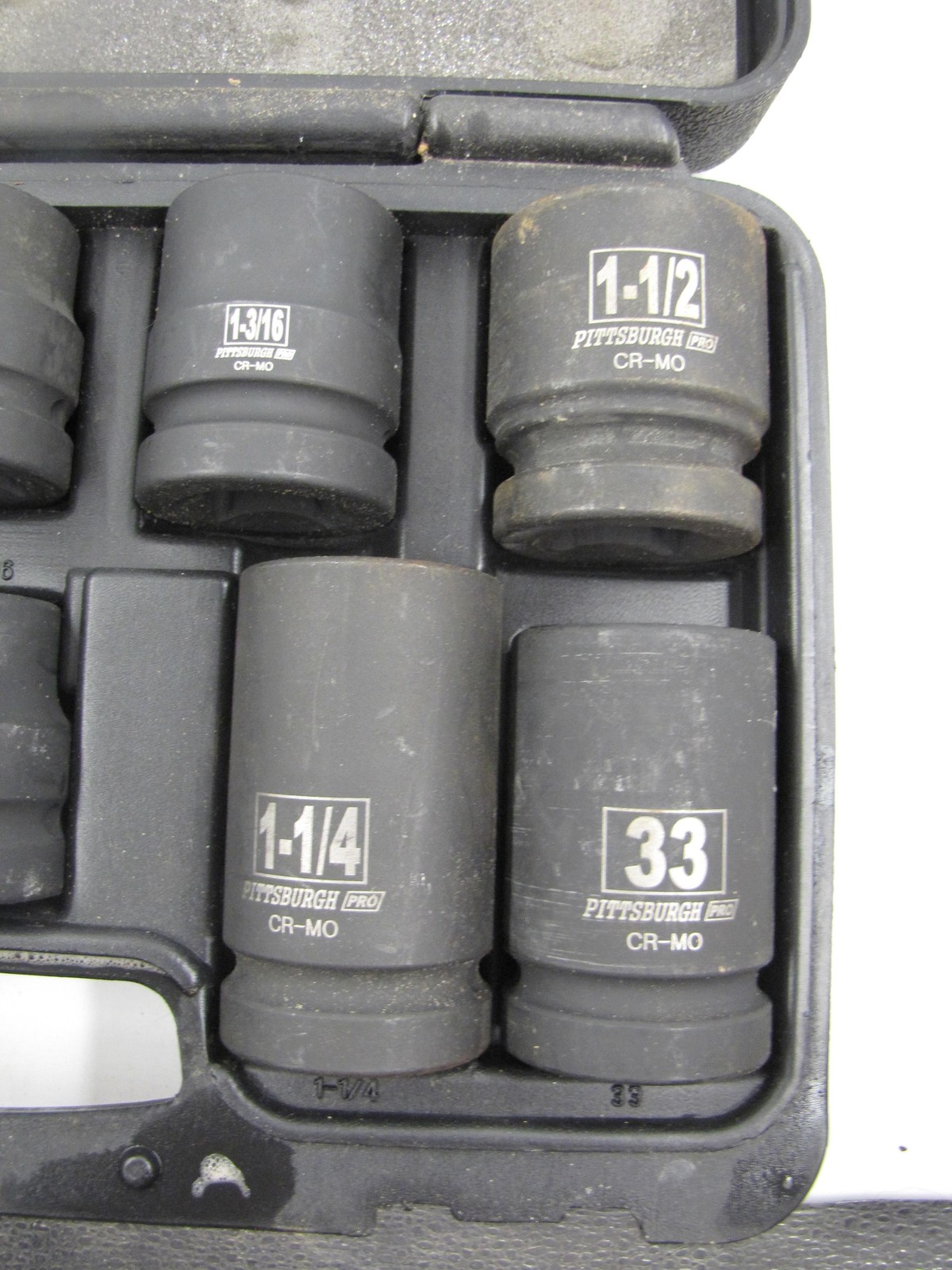 Pittsburgh Pro 69280 Impact Socket Set 10 Pc SAE Metric 6 Point Black Case CR-MO