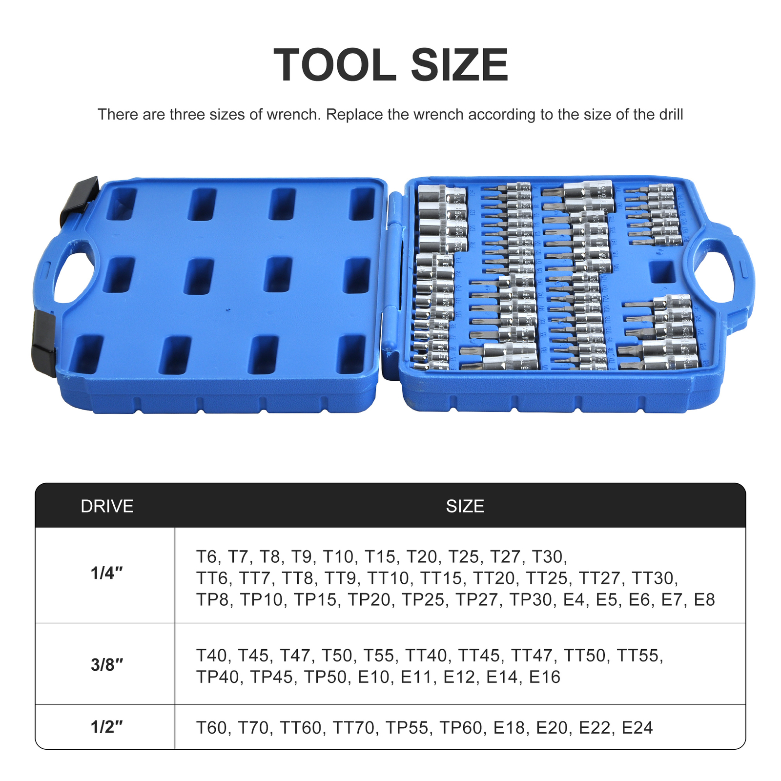 60Pcs Master Torx Bit Socket and External Torx Socket Set | S2 and Cr-V Steel