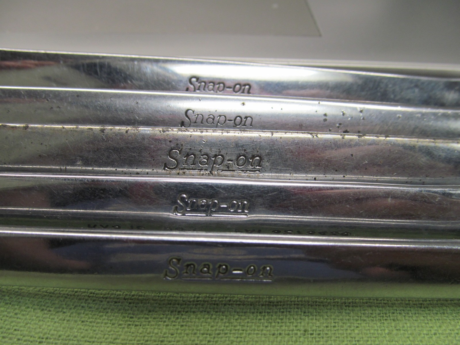Set of 5 Vtg. Snap-on Underline 6pt Flare / Open End Wrench Set – 3/8″ thru 5/8″