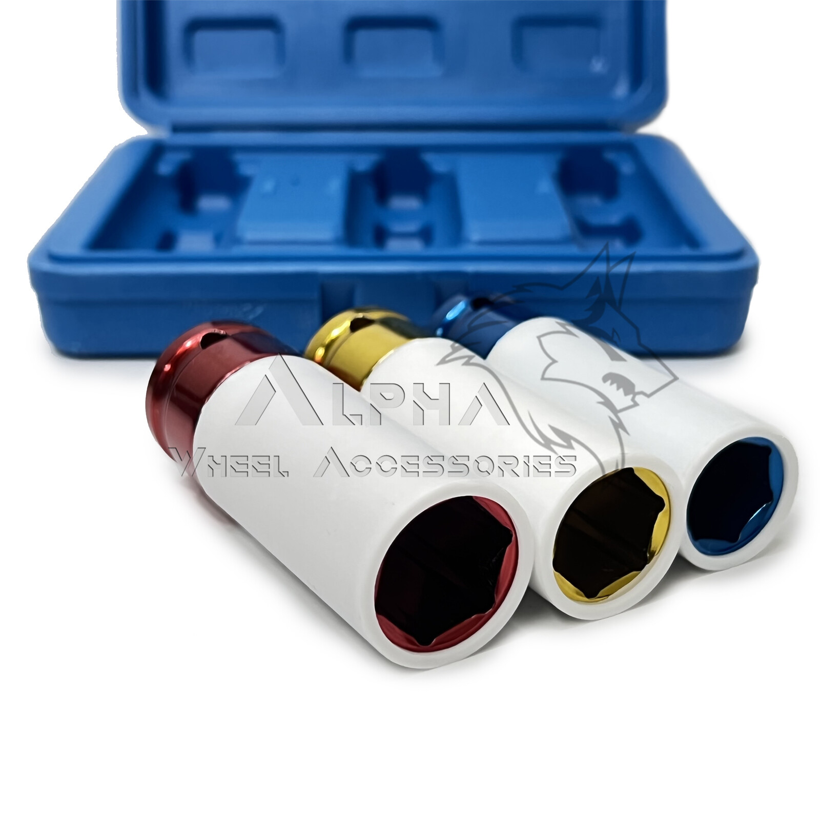 3Pc Non-Marring Impact Wheel Sockets Tool Set Deep Thin Wall 17mm 19mm 21mm
