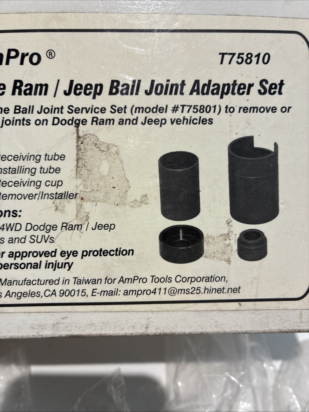 4Pcs AmPro Ball Joint Service Adapter Removal Installer Kit Jeep & Dodge Ram