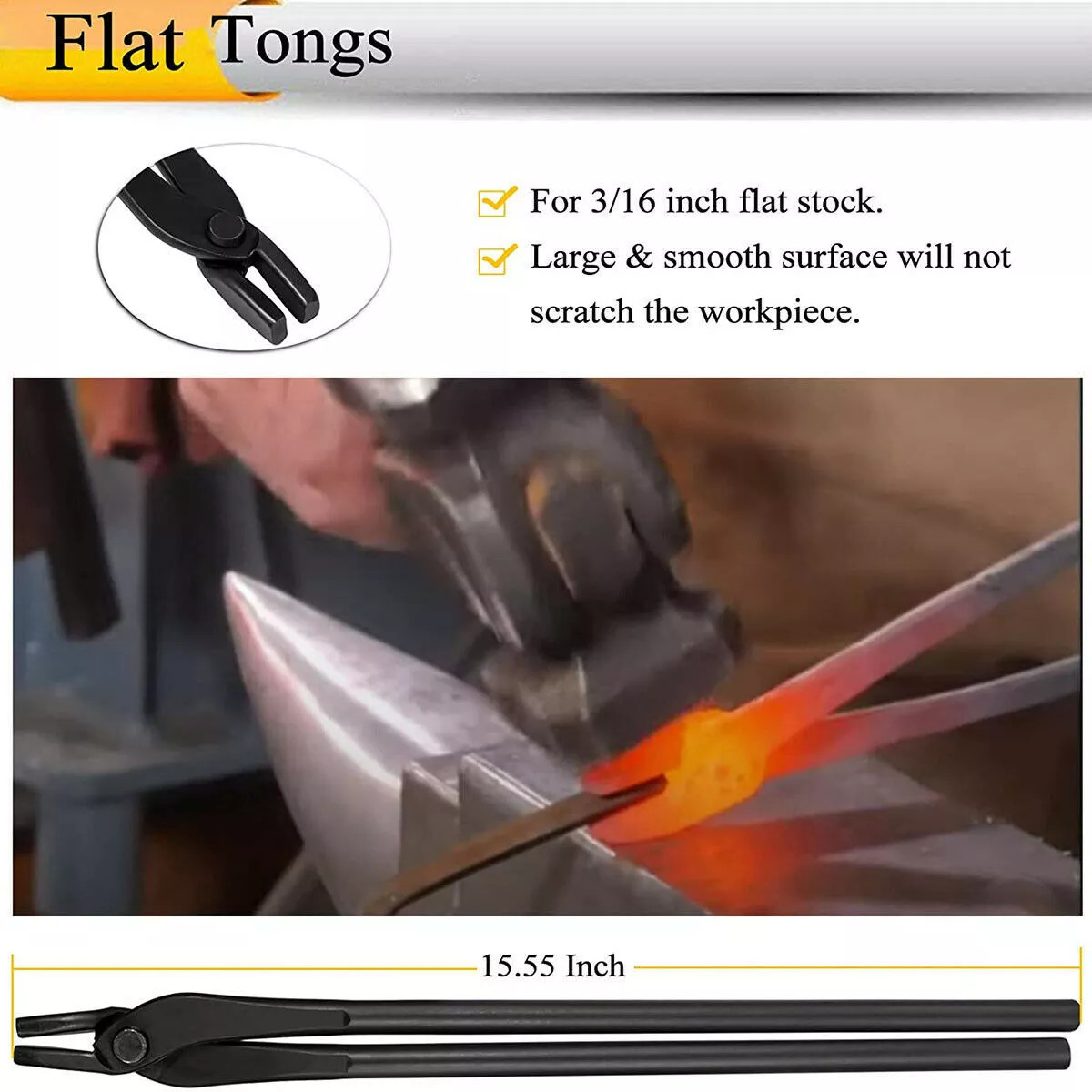 Knife Making Tongs Blacksmith Bladesmith Tong Set Vise Anvil Forge Tools 5PCS