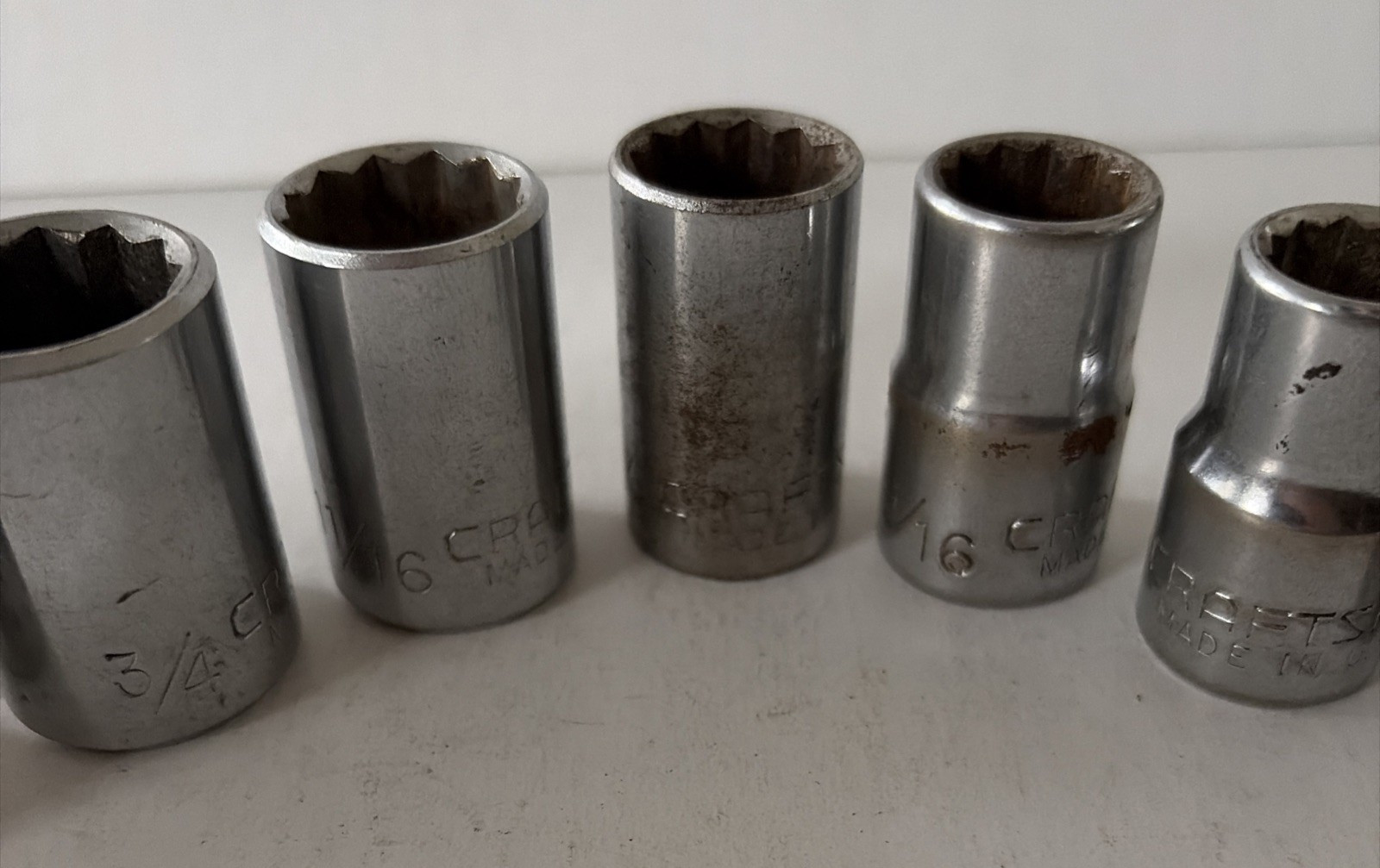 Craftsman 1/2″ Drive SAE 12 Pt Socket EE Series Lot Of 7 See Description