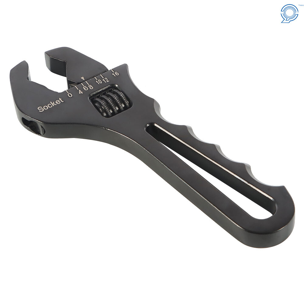 Black Adjustable Wrench Aluminum Tool Spanner for Hose End Fitting 3AN-16AN