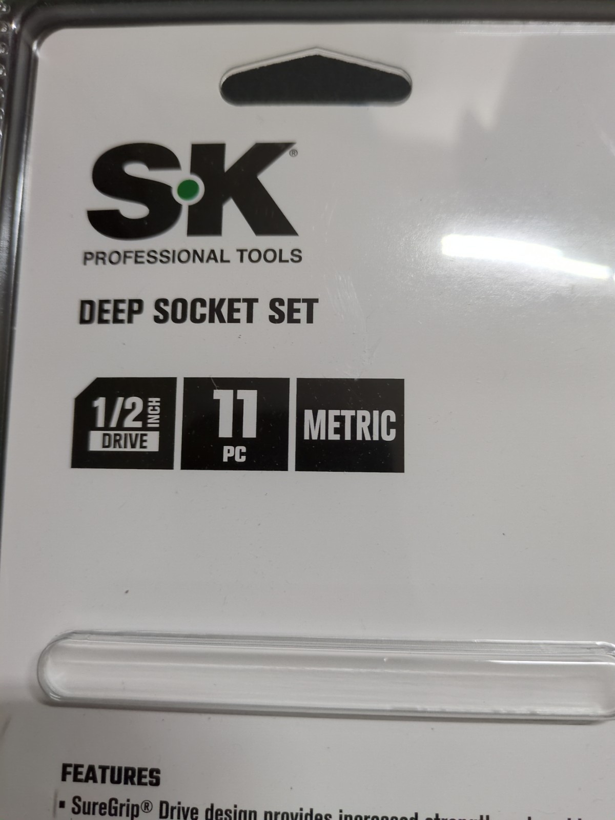 SK Professional Tools 11pc 1/2 Drive Deep Socket Set Metric-New with Rail