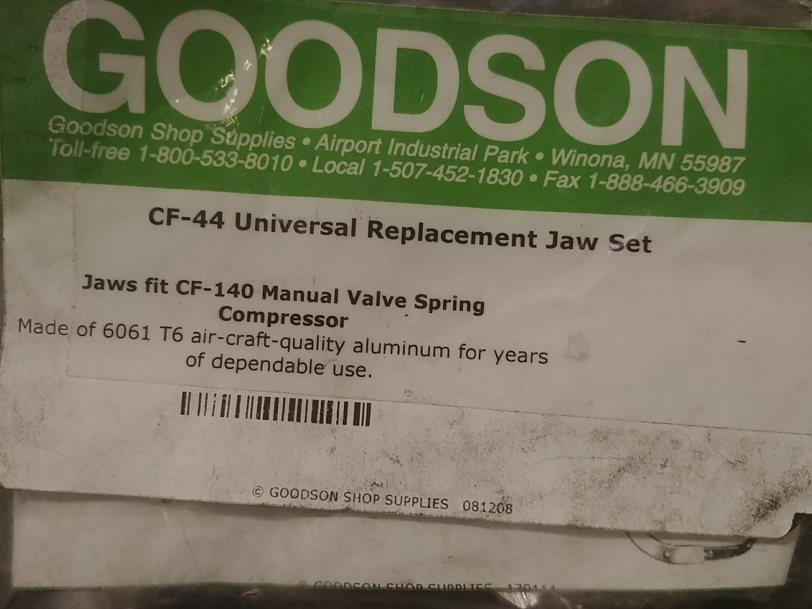 CF-44 Universal Replacement Jaw Set For CF-140 Manual Valve Spring Compressor