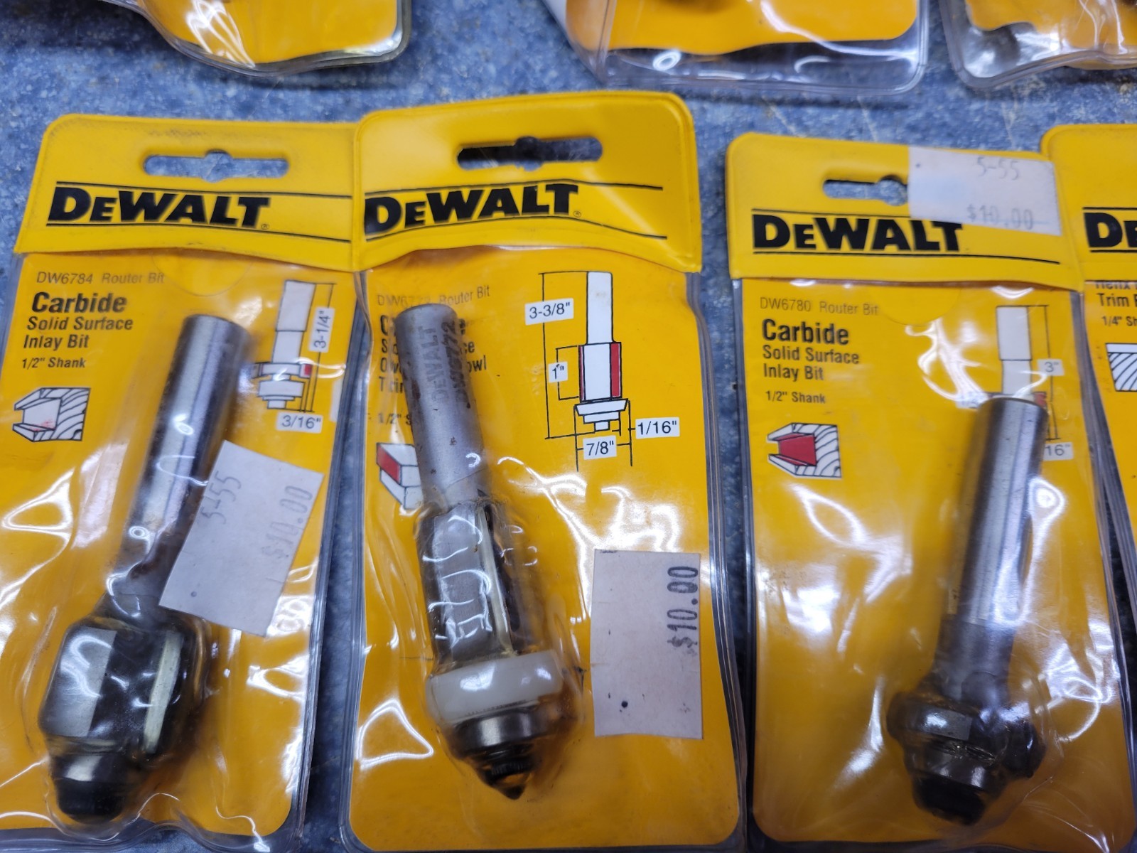 Dewalt NOS 21-Piece High Quality Carbide Laminate and Solid Surface Router Bits