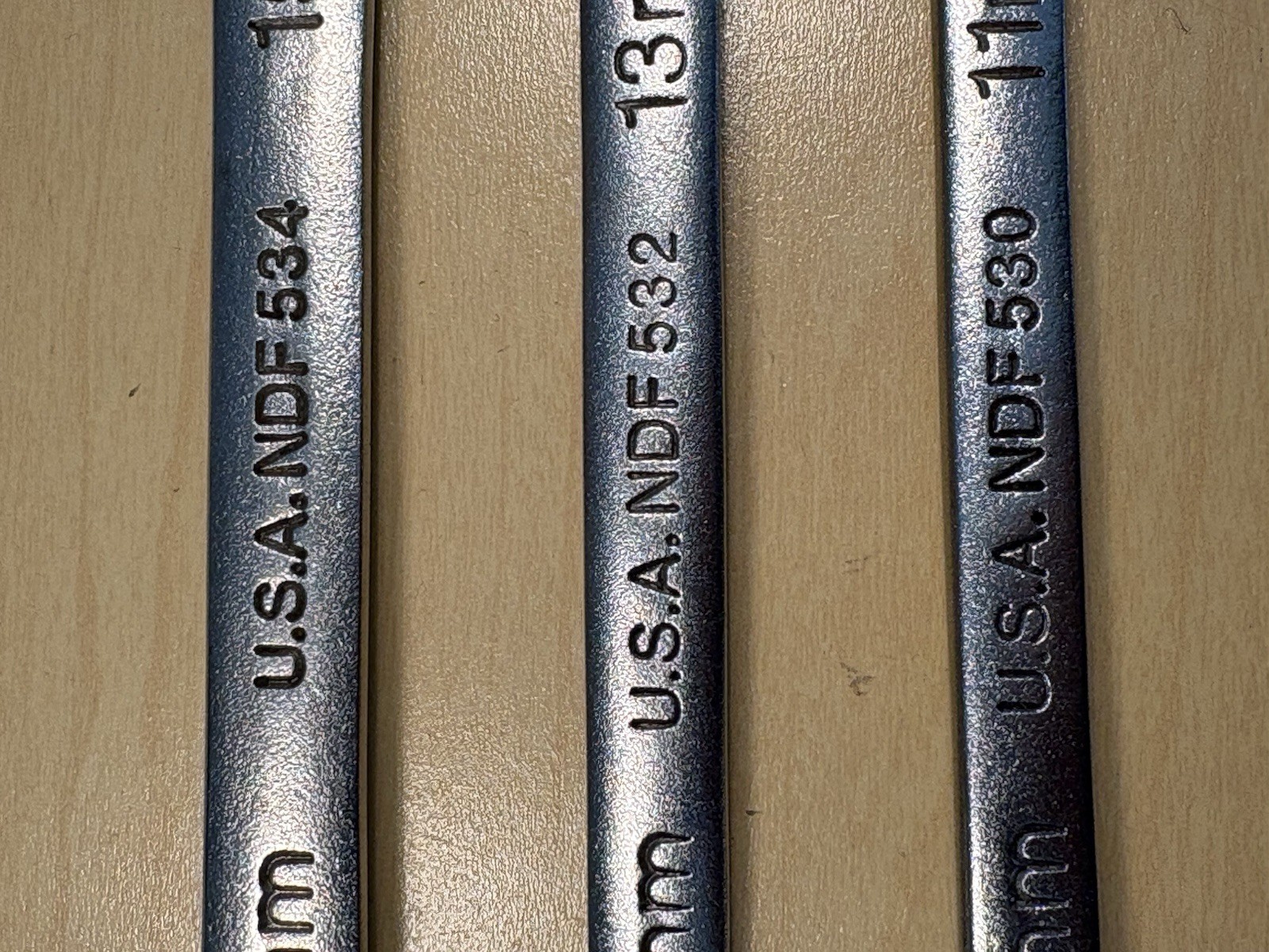 NAPA Tools Metric Double Flare Nut Line Wrench Set 11mm-15mm, 17mm 3pc USA- EUC