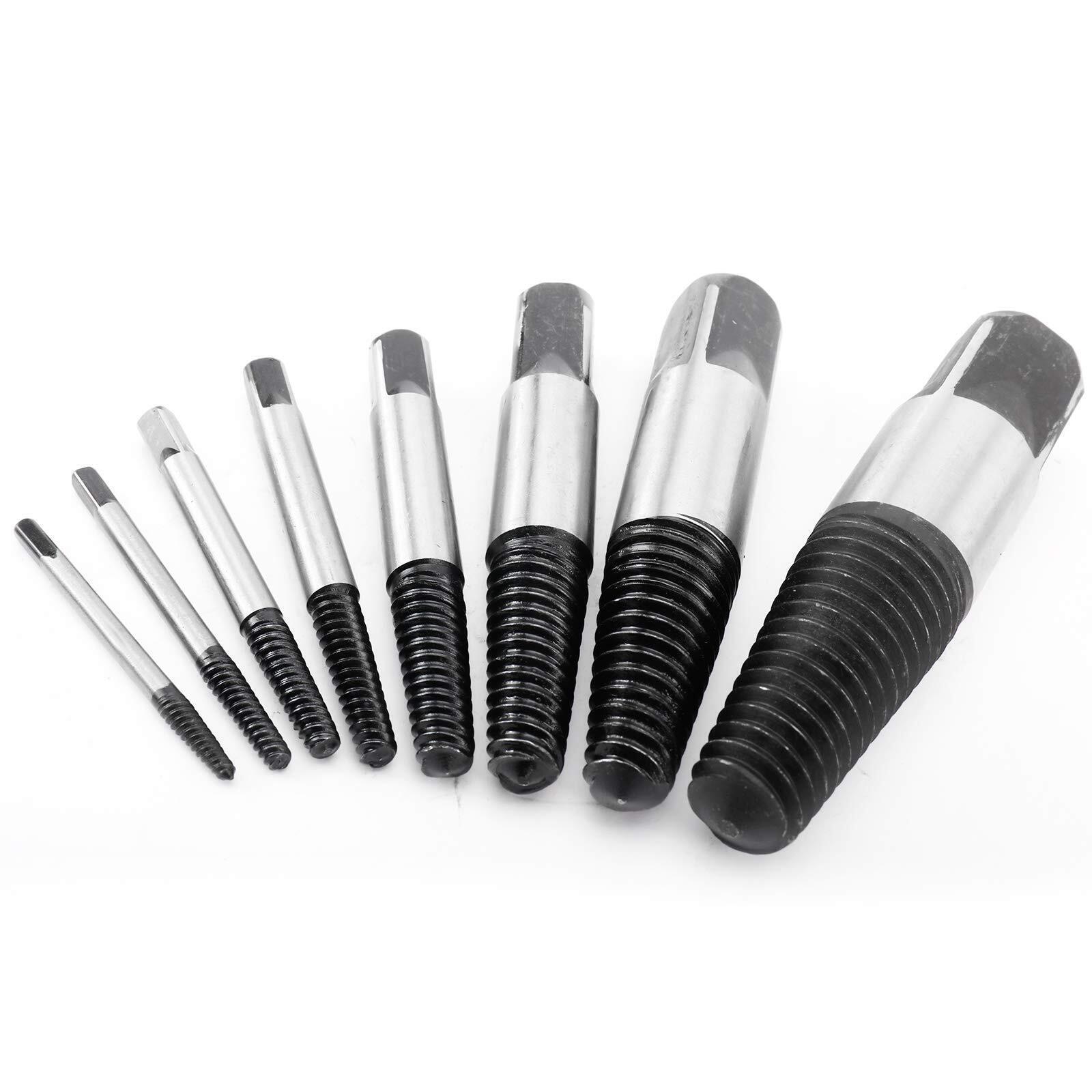 8 pcs Damaged Stripped Screw Extractor Set Broken Bolt Water Pipe Remover Set
