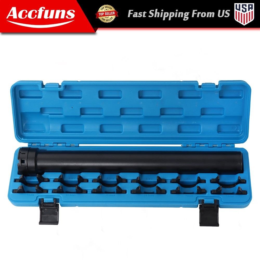 Inner Tie Rod Removal Auto Tool Kit with 12 SAE & Metric Crowfoot Adapters 13Pcs