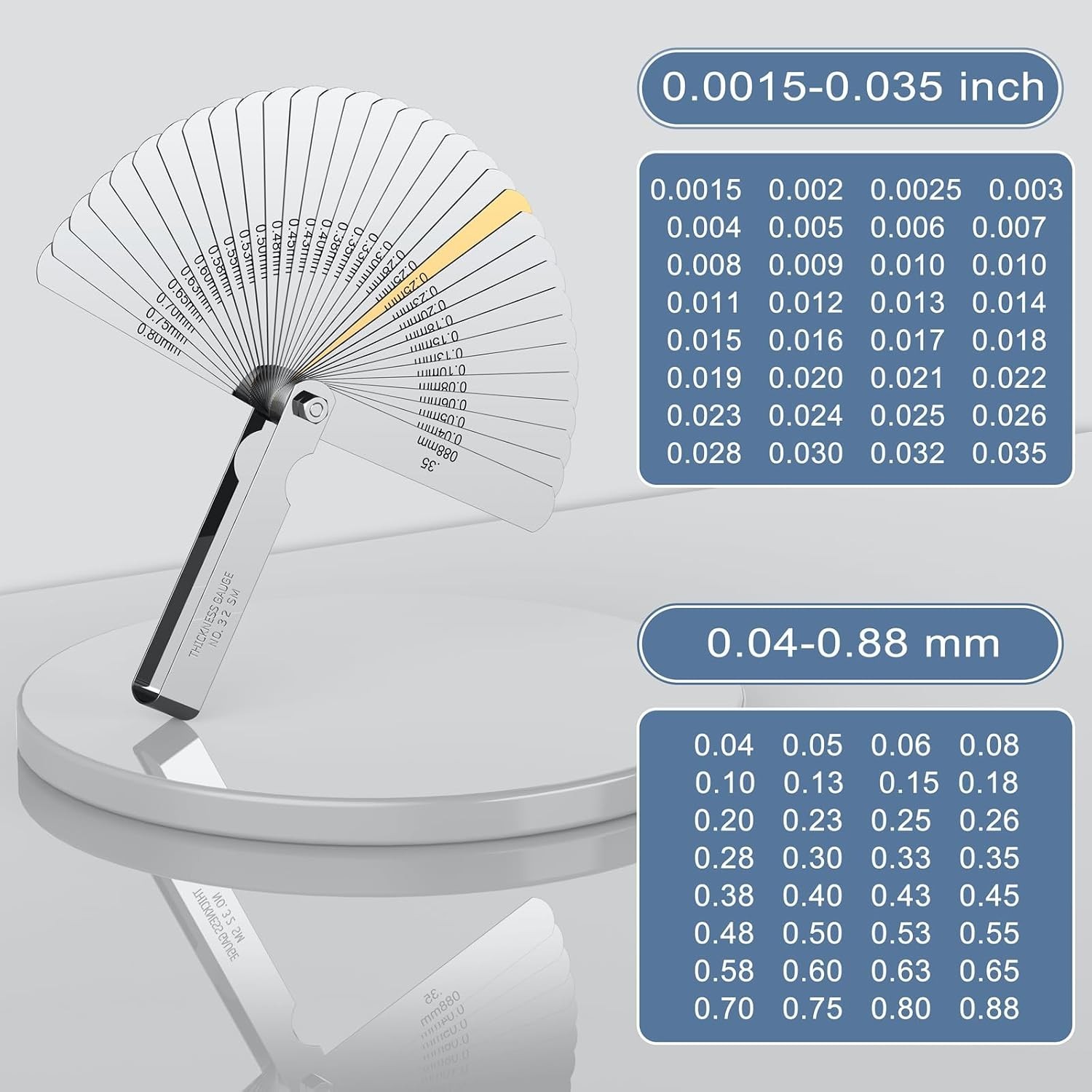 32 Blades Precision Stainless Steel Feeler Gauge for Accurate Measurements