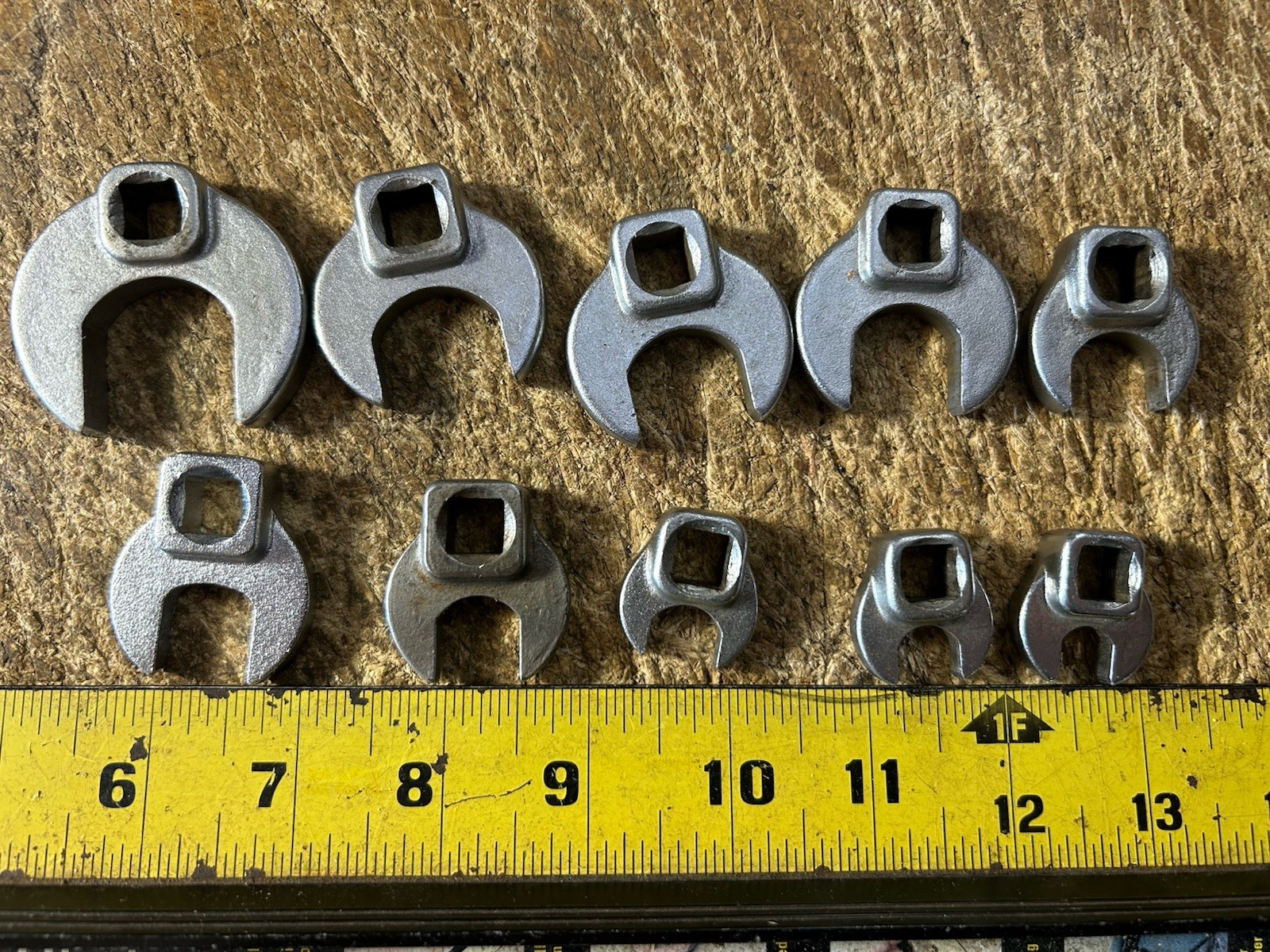 Proto 3/8” Drive Crowfoot Wrench Set 10 Piece 3/8 To 1” SAE Matte Finish USA