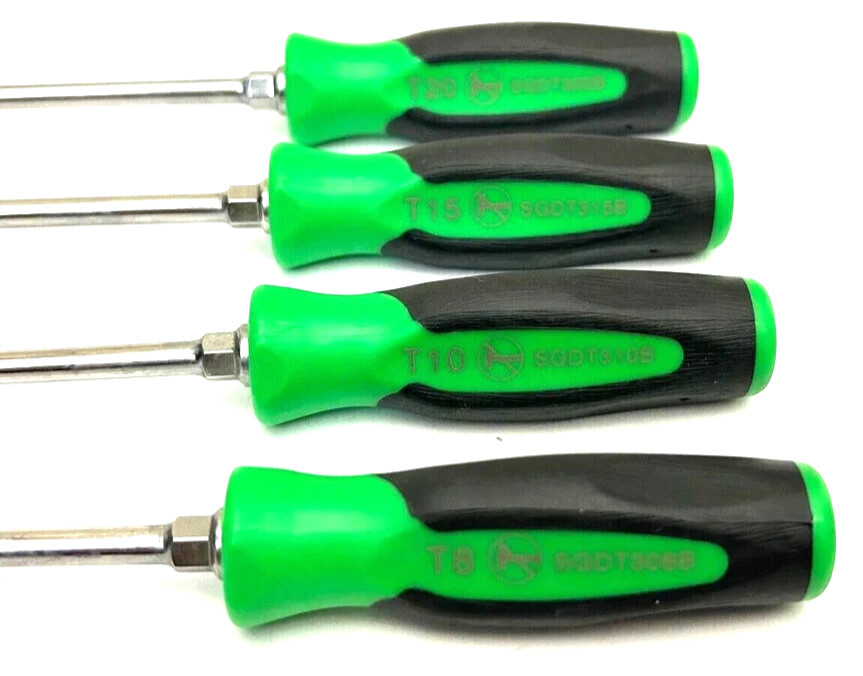 New Snap-on™ SGTX40BG 4-Piece Green Soft Grip Mini Torx Screwdriver Set
