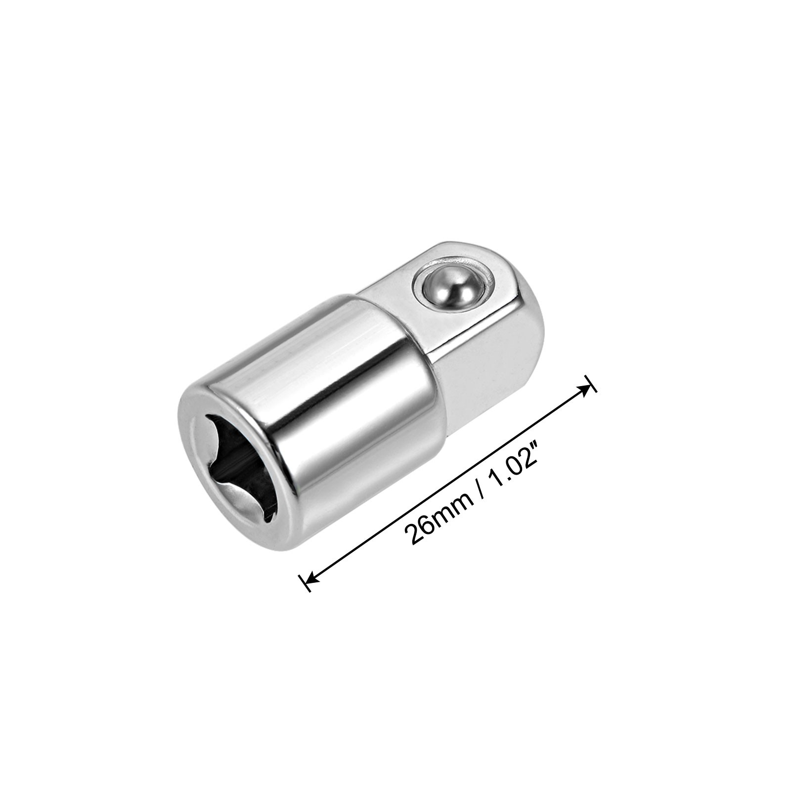 4pcs 1/4″ Drive (F) x 3/8″ (M) Socket Reducer Adapters, Female to Male, Silver