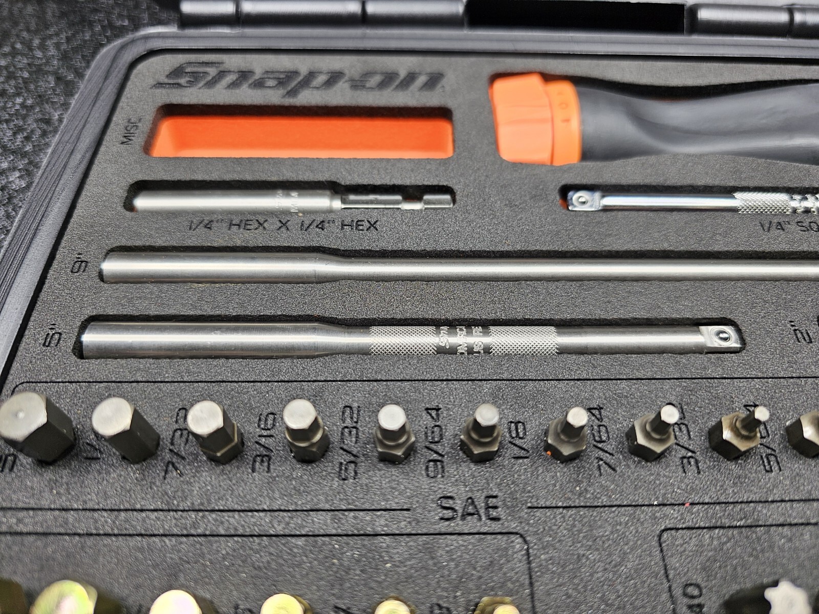 Snap-on Tools USA NEW ORANGE Ratcheting Screwdriver Master Set w/Case SGDMRC44FO