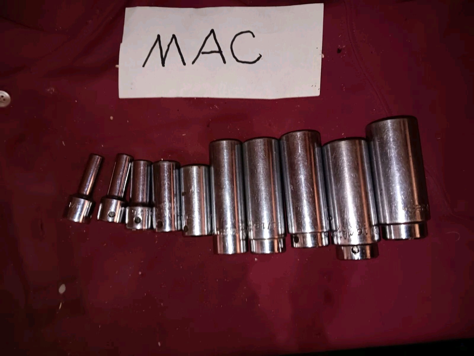 MAC 3/8″ Dr Deep Well Socket Set 10 Pcs 1/4″-7/8″