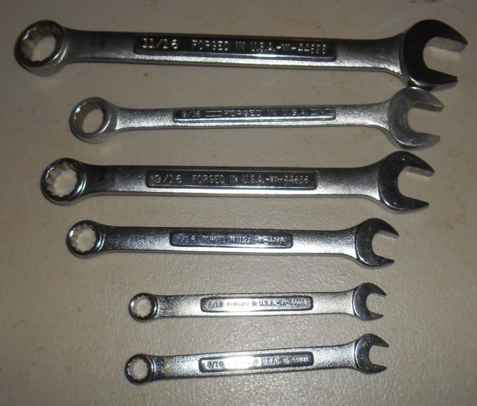 Lot of 9 Craftsman Wrenches VA – V – VV Series All Forged In USA