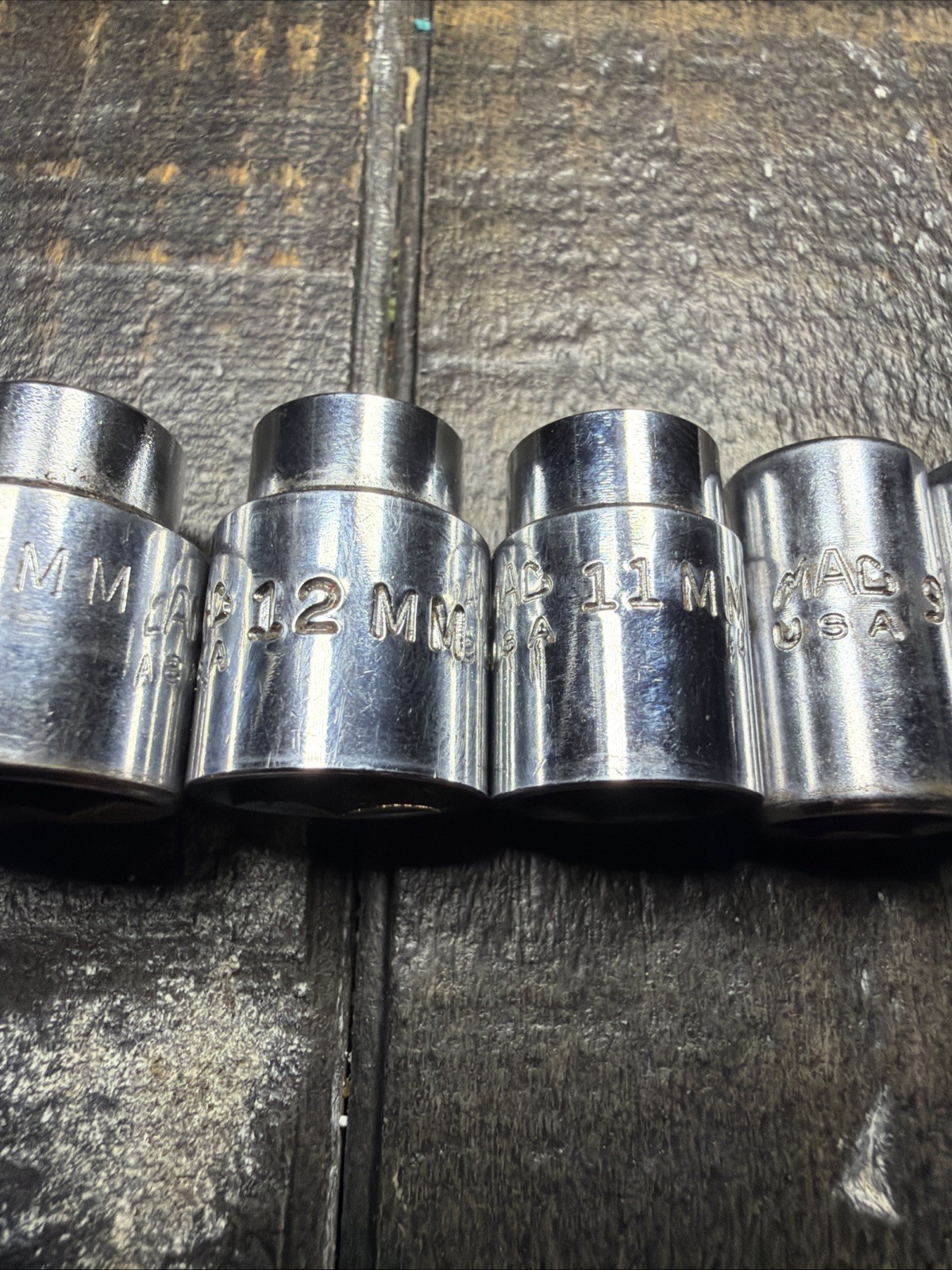 MAC Tools M6 Lot Of 9 1/4″ DR, 6PT Metric 5,6,7,8,9,11,12,13,14mm SHALLOW