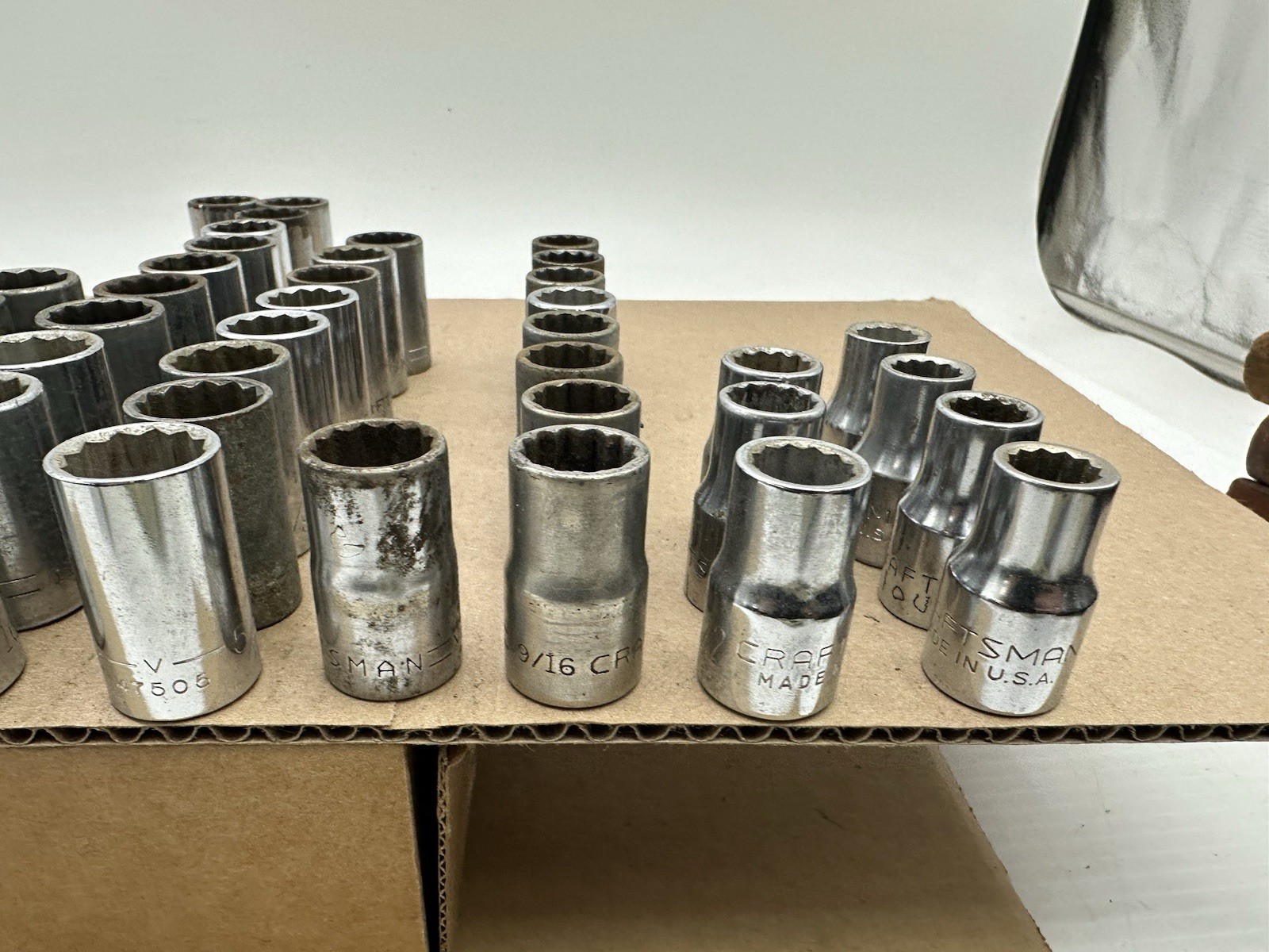 *54PCS* Vintage Craftsman 1/2” Dr Socket Set LOT -V- Series 12pc 12 Pt SAE USA