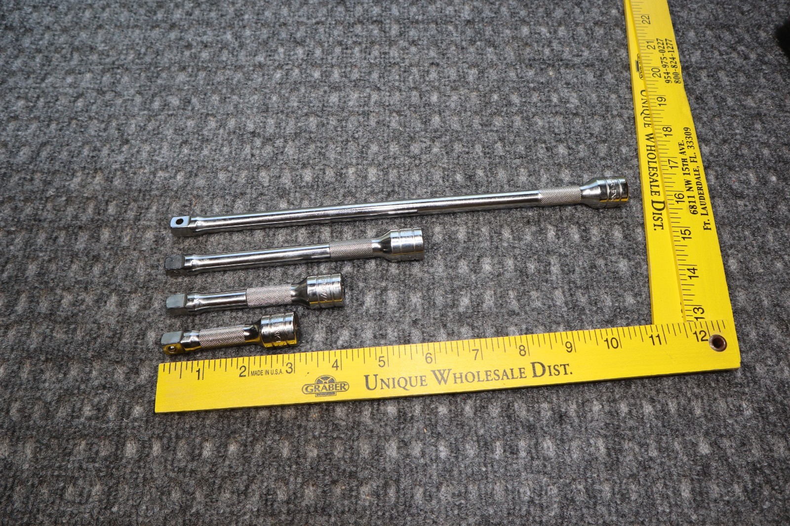 Snap On Tools 3/8″ Extension Set (4) FXK 3 / 4 / 6 / 11 Knurled USA Clean
