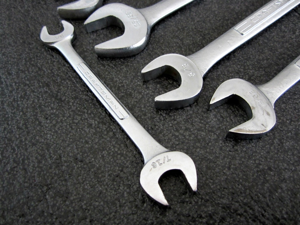 Vintage Craftsman 8pc SAE Open End Wrench Set 3/8″ to 1-1/8″ Made in USA