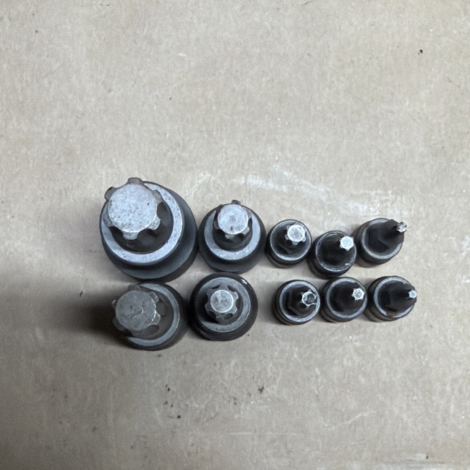 OTC Torx Plus Bit Sockets Lot of 10 TP(70,60,55,50,45,30,25,20,15,10,8) Used Lot