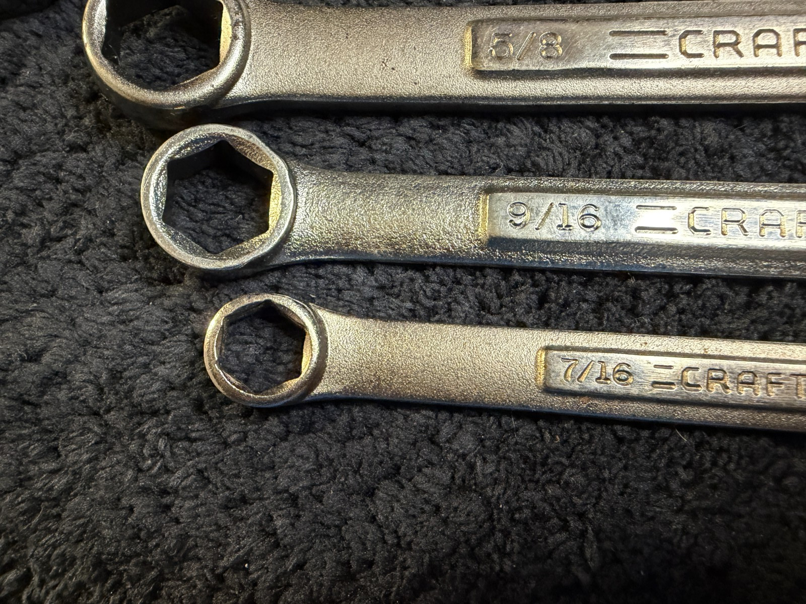 4 – Vintage Craftsman 6-Point VA SAE Combination Wrenches 7/8 5/8 9/16 7/16