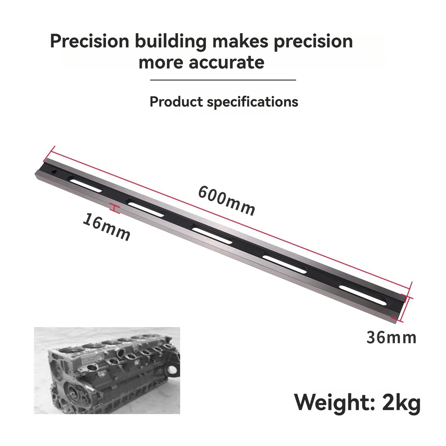 24″ Machinist Precision Cylinder Head Straight Edge Tool Checking Engine Blocks