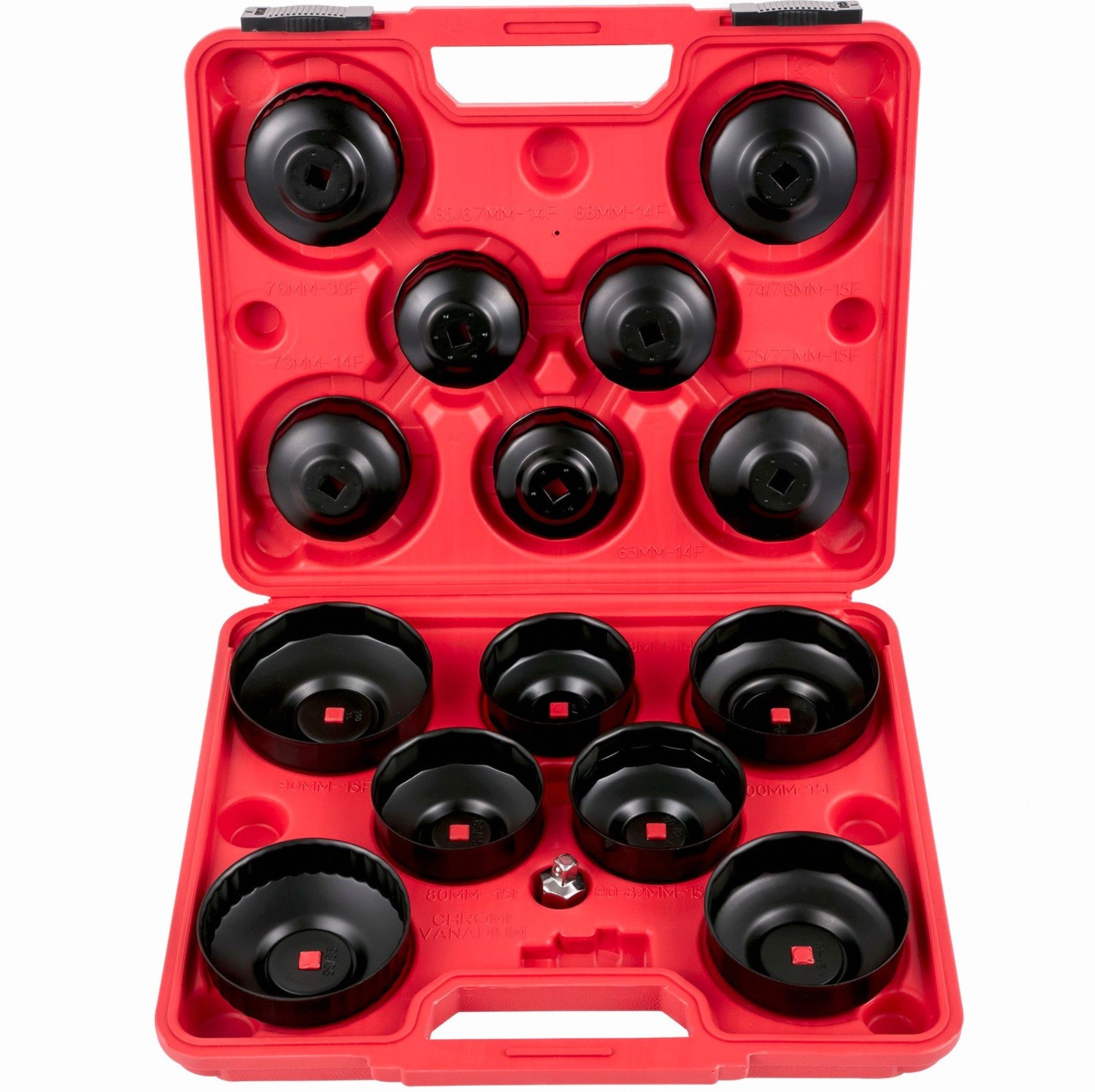 Oil Filter Socket Set Steel 14-Piece Low-Profile with Adapter