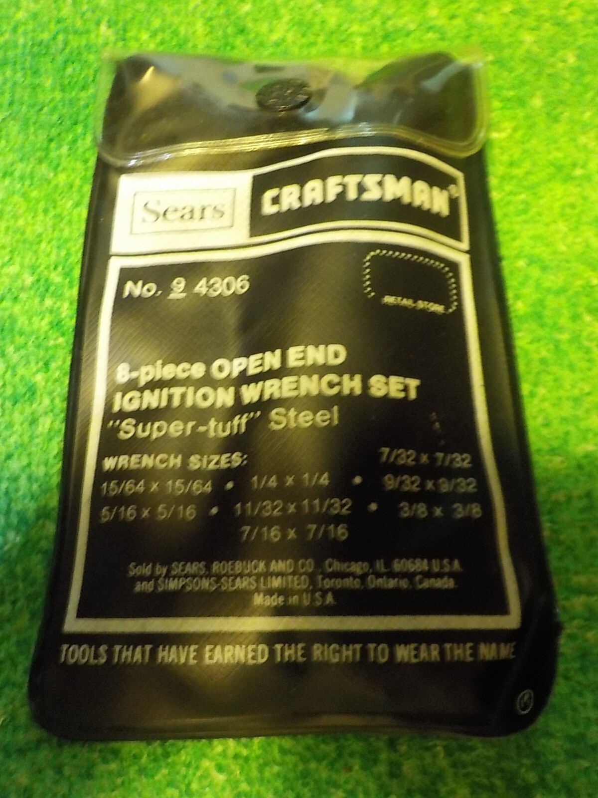 Vintage Craftsman 9 4306 8 Piece Open End Ignition Wrench Set USA