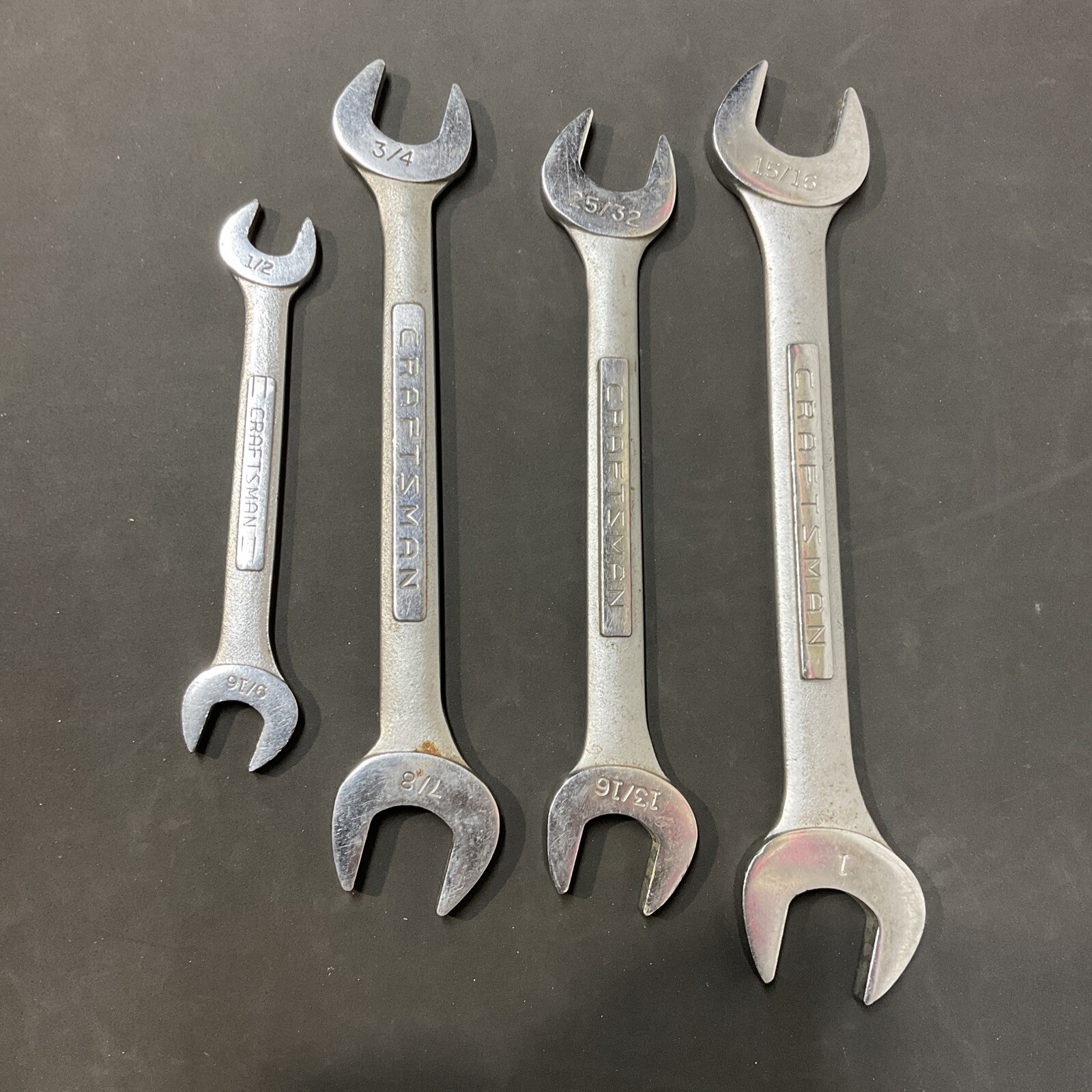 Set of 4 CRAFTSMAN V Series Open End combo 1/2-9/16-3/4-7/8-13/16-25/32-15/16-1″