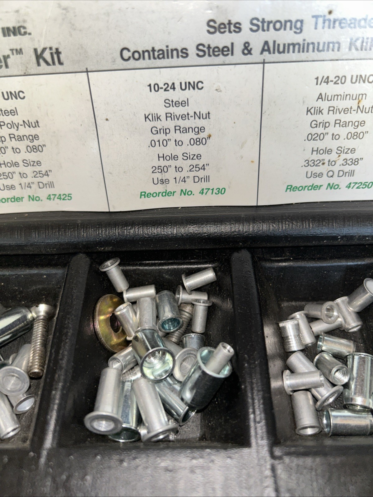 Marson Thread Setter Klik Poly-Nut Kit Steel & Aluminum #34501