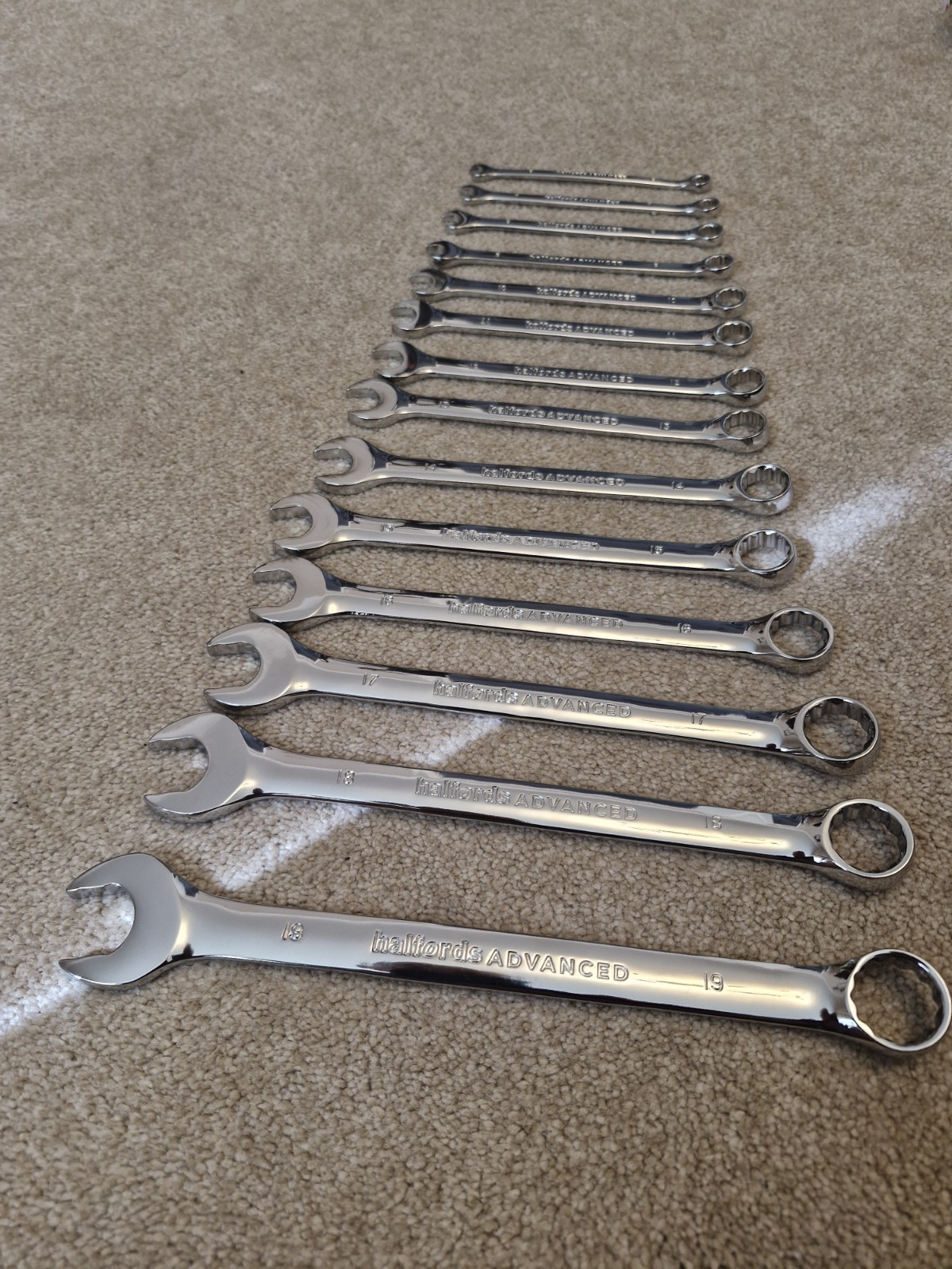 Set of 14 Hafords Advanced Spanners Metric NON-Ratchet combination -19mm