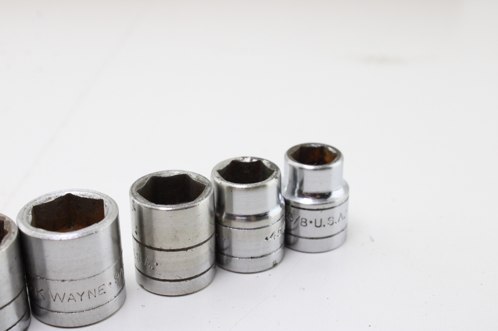 S-K Tools 45128-45112 7/8″-3/8″ 3/8″ Drive 9 Piece 12/6 Point Sockets Set USA