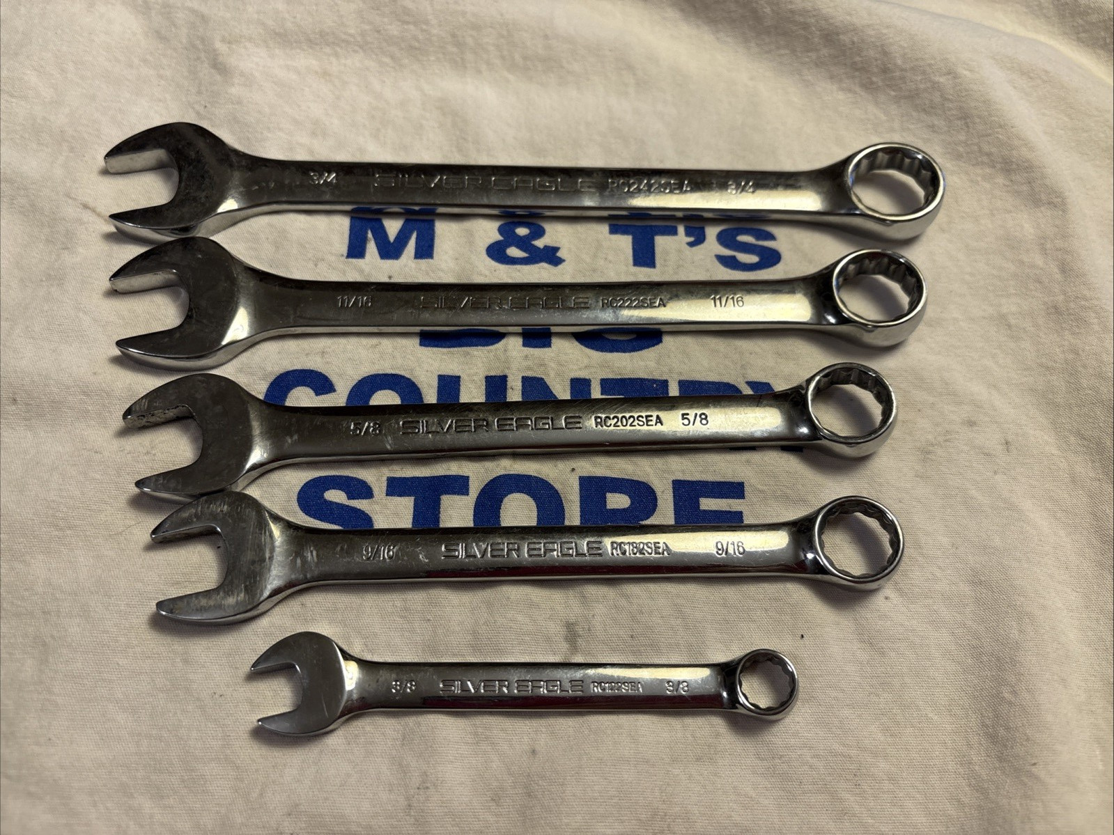 Silver Eagle 5pc SAE 12pt Combination Wrench Set 3/8″ – 3/4″ RC***SEA