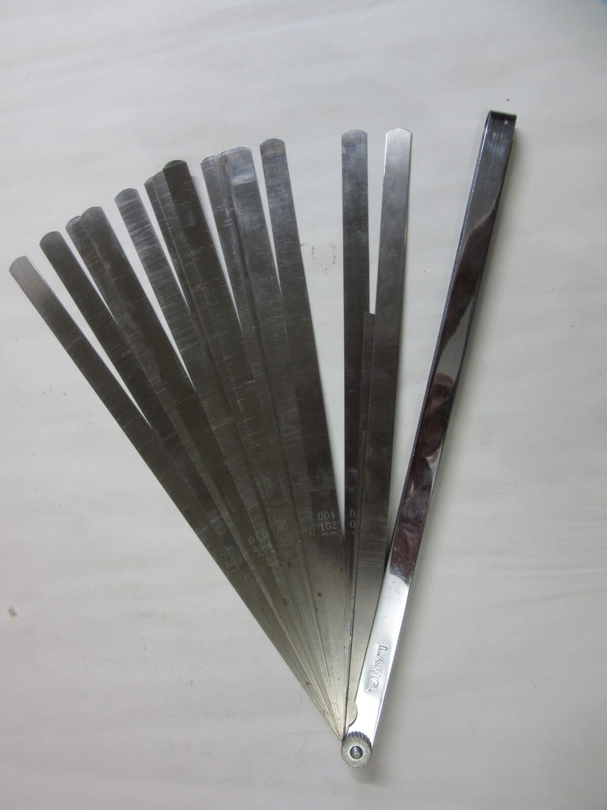 Lang 12 inch, 25-blade, feeler gauge set for diesel engine repair, machine shop