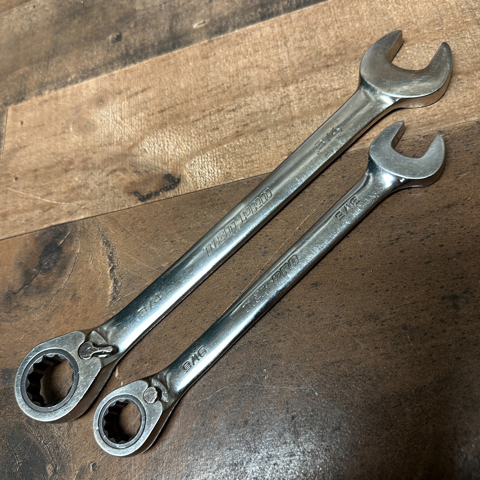 TEQ Pro 9/16″ & 3/4″ Ratcheting Combination Wrench Set SAE