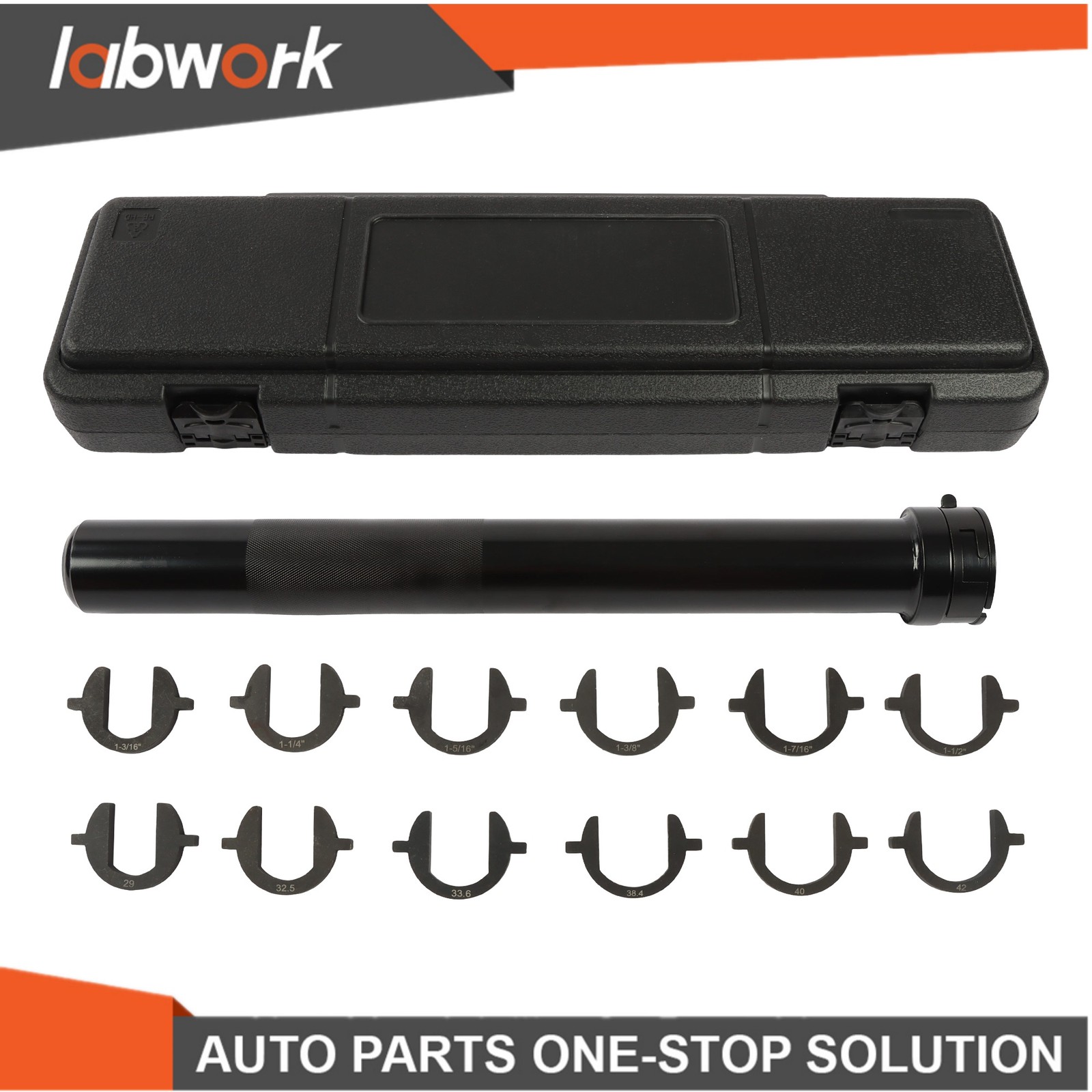 Labwork 13pc Inner Tie Rod Removal Installation Tool w/12 SAE & Metric Adaptors