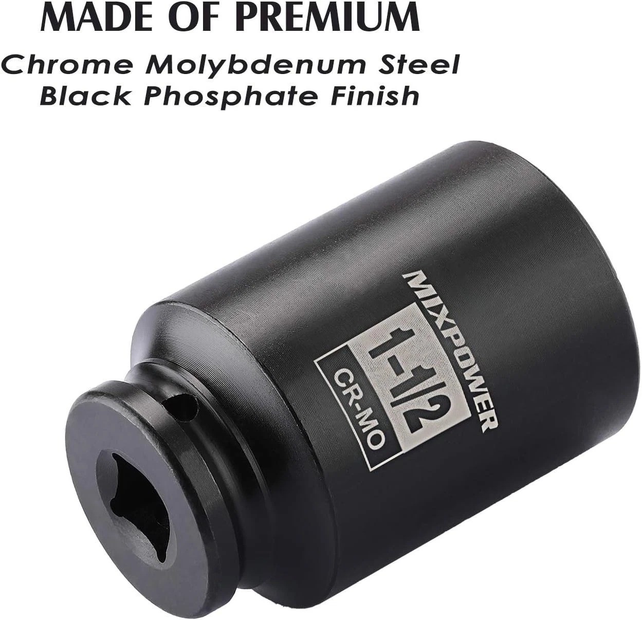 MIXPOWER 1/2 Inch Drive Deep Impact Socket 1-1/2 SAE, 1-1/2″, Black