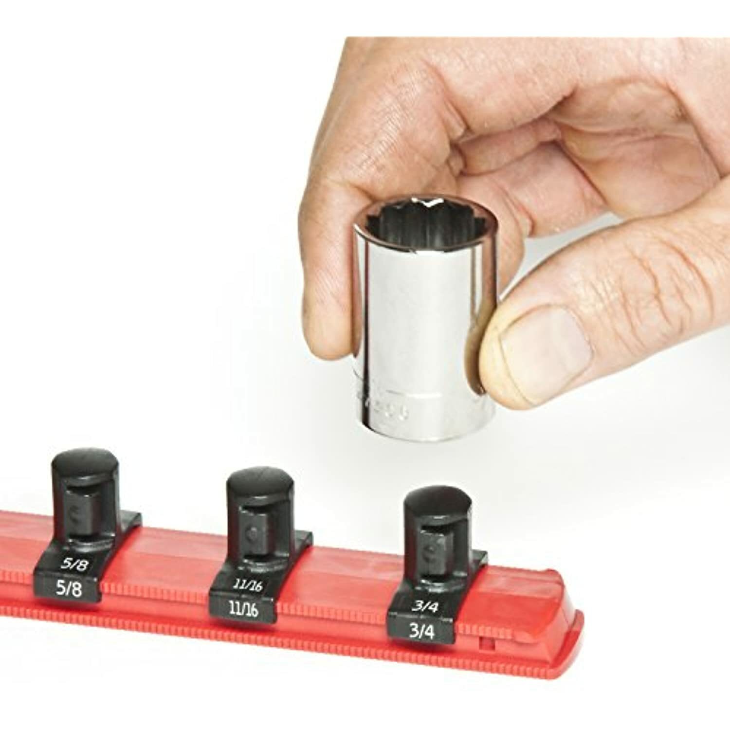 Ernst Manufacturing 18-Inch Socket Organizer with 18 3/8-Inch Twist Lock Clips,