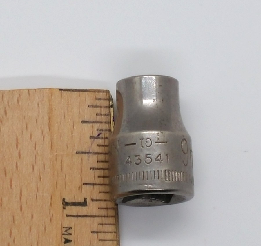 Vintage Craftsman 3/8″ Drive 9MM 6 Point Shallow Socket G1 43541 USA