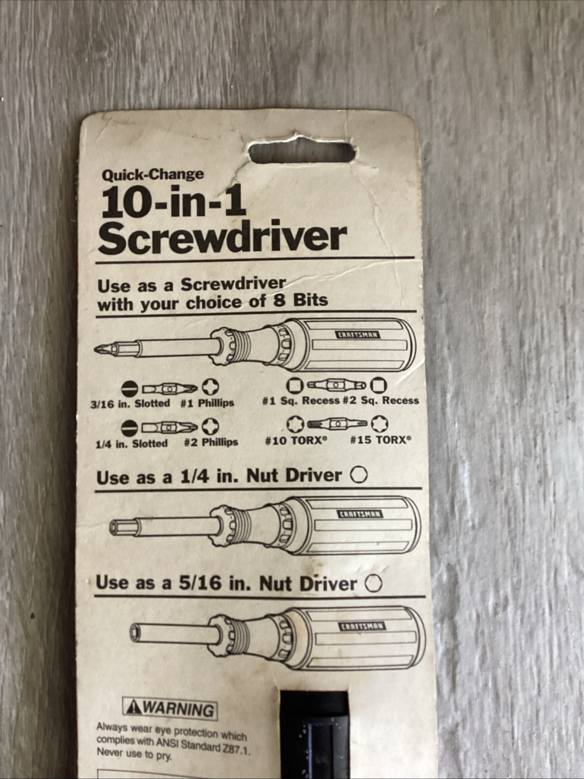 Craftsman USA 10-in-1 Screwdriver Cushion Grip Pratt Read 47480 NOS