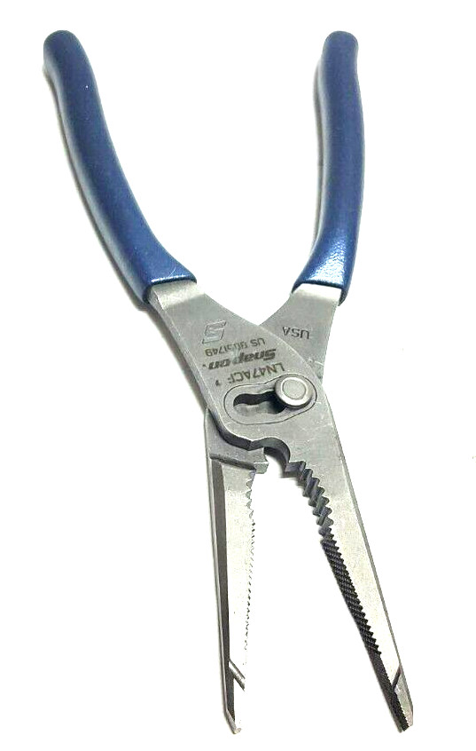 New Snap-on™ LN47ACFMB Power Blue 9 3/4″ Talon Grip LongNose Slip Joint Pliers