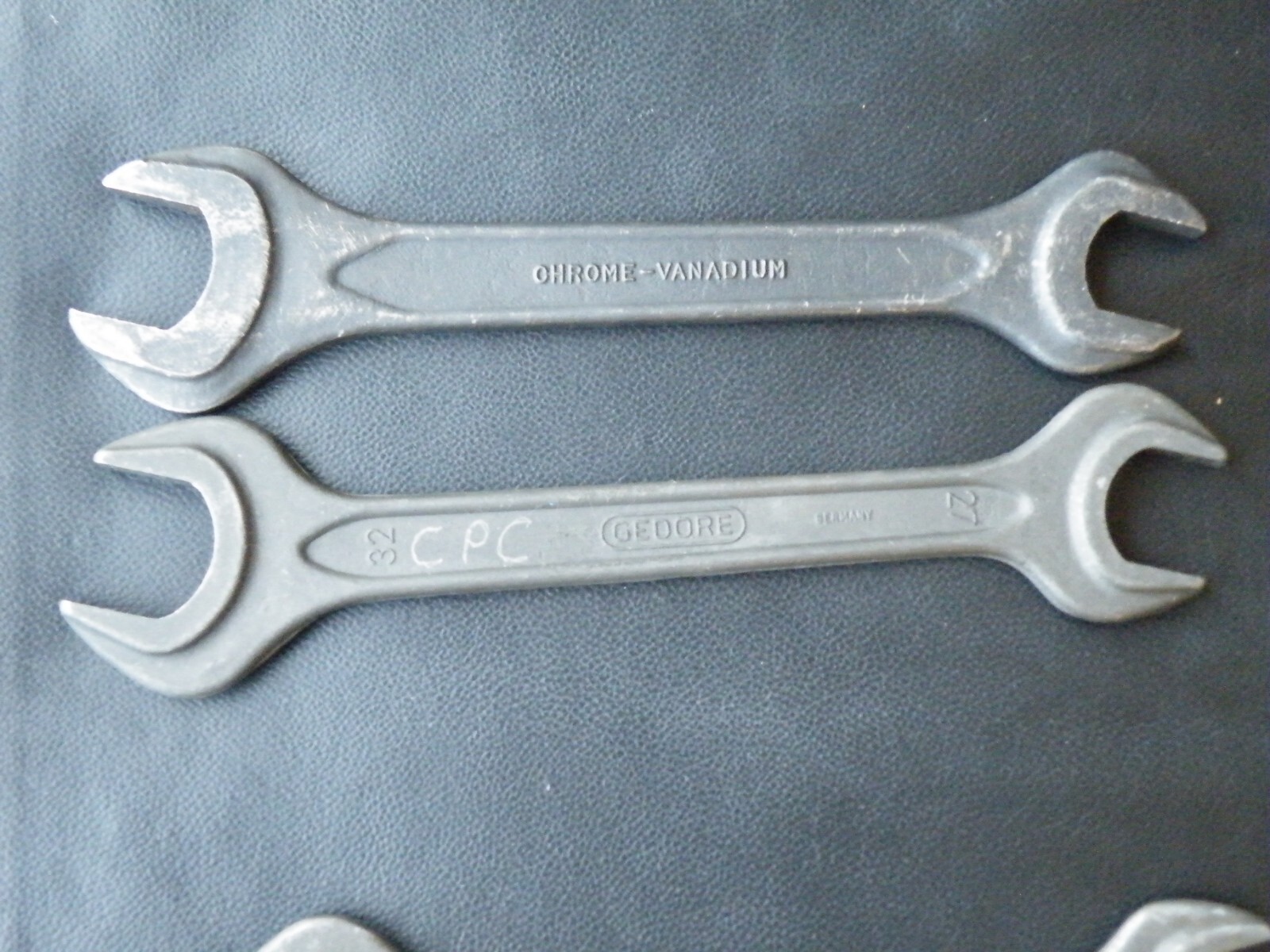 Vtg Gedore DIN895 Open Wrench 24x27mm(x2) + 27x32mm Germany + HOSHI FREE SHIP