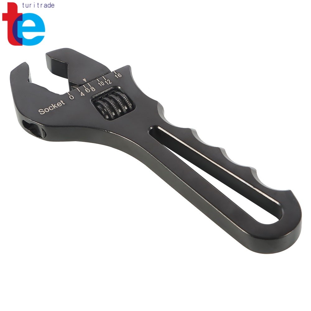 Black Adjustable Wrench Aluminum Tool Spanner For Hose End Fitting 3AN-16AN